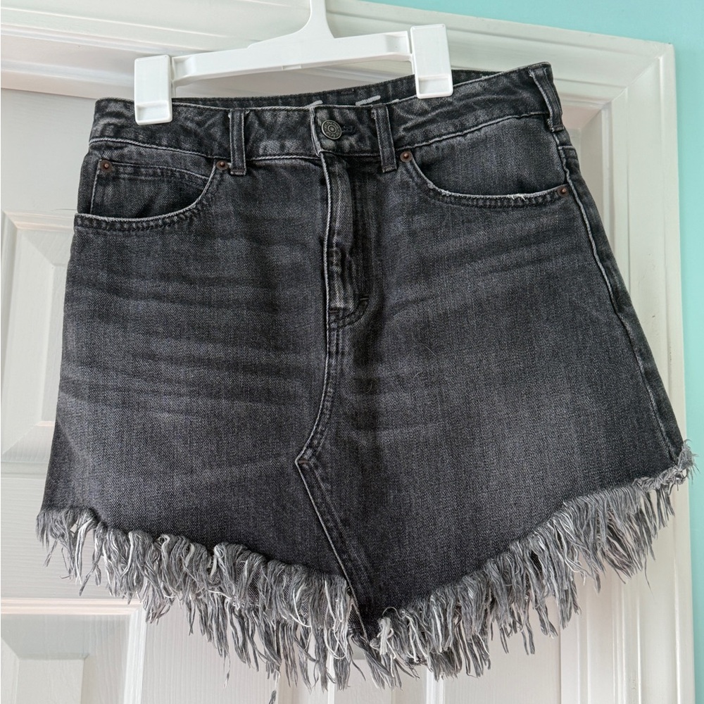 We The Free Black Jean Shorts Distressed Frayed Hem